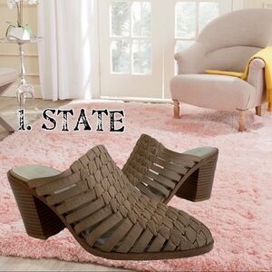 1State Licha Mules Nubuck Leather Heels